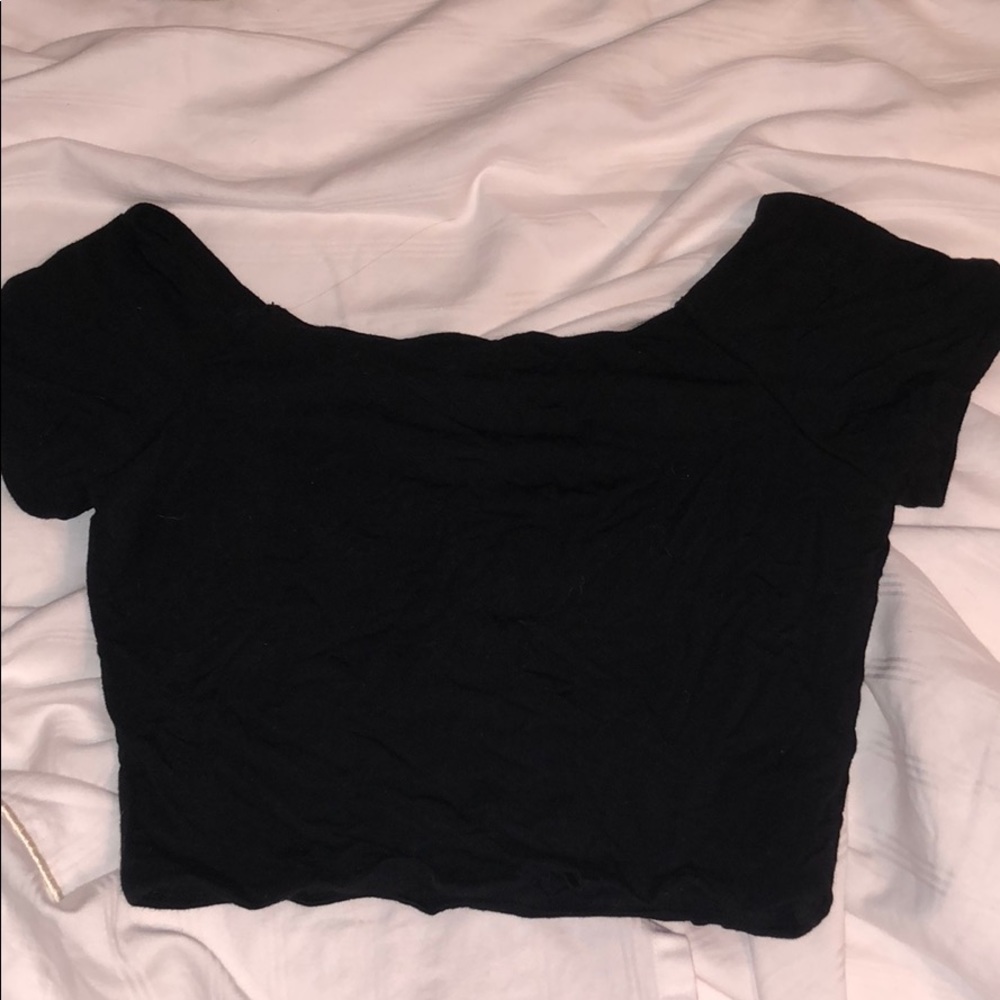 Black cotton crop top. Never worn.